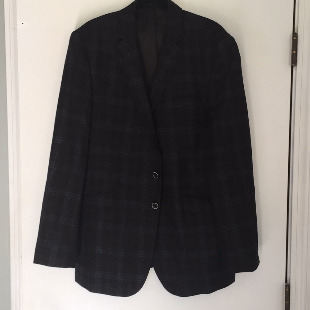 Joseph Abboud Slim Fit Plaid 42L Blazer Blue